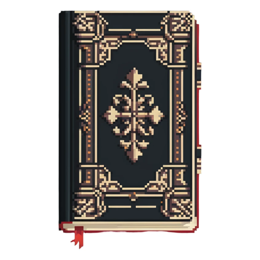 vintage dictionary with ornate cover sticker