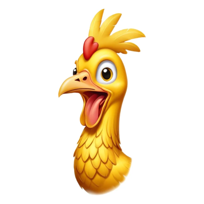 shouting yellow long neck chicken sticker