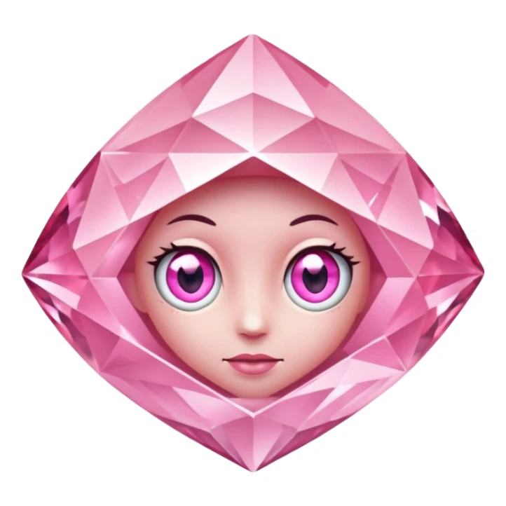 pink diamond with eyes sticker