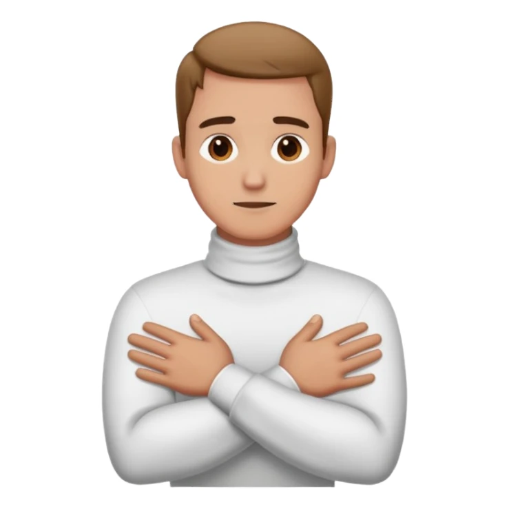 Man crossed hands on neck sticker