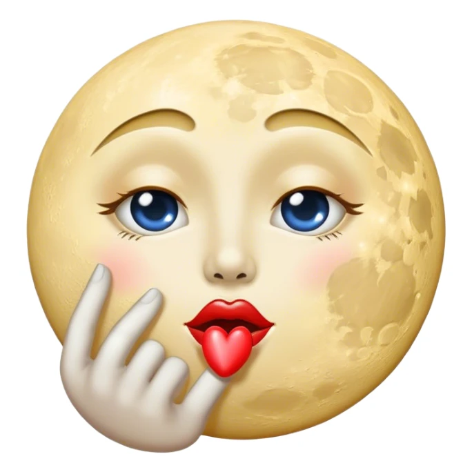 The moon blowing a kiss sticker
