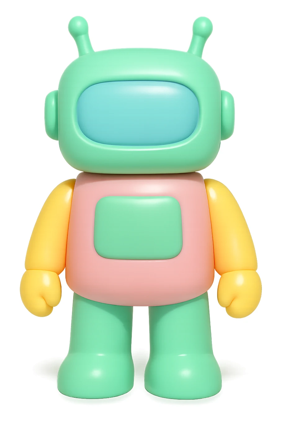 a robot vinyl figure style sticker
