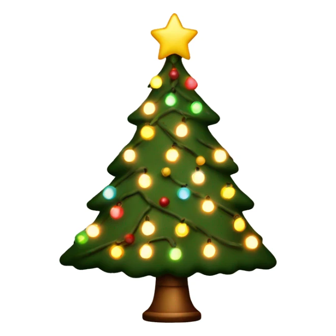 Vintage Christmas tree with lights sticker