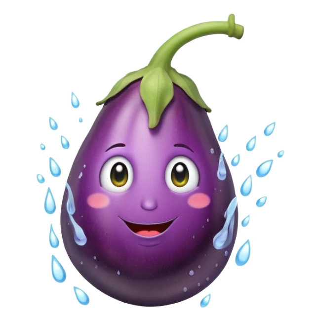 Eggplant with water sticker