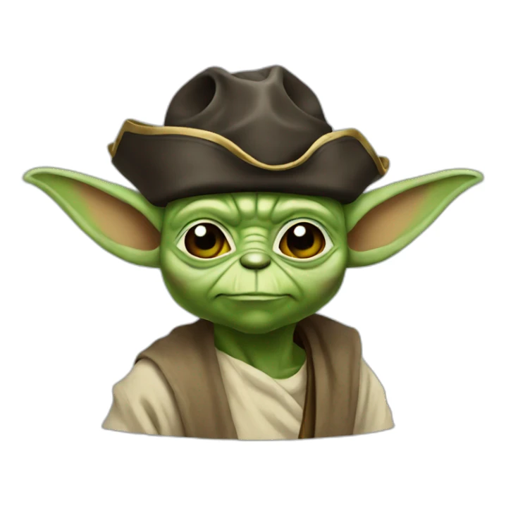 Yoda with a pirate hat sticker