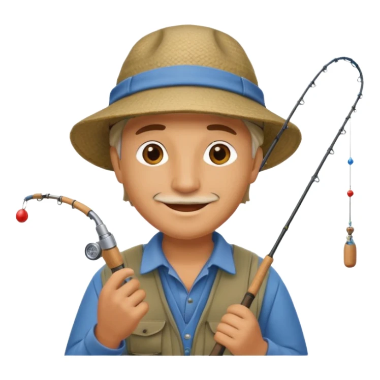 happy fisherman sticker