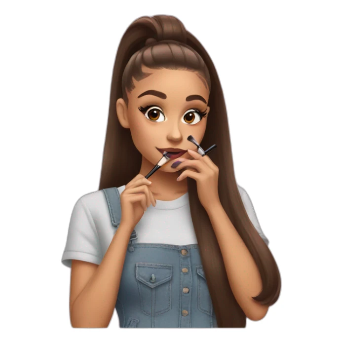 Ariana Grande doing her makeup sticker