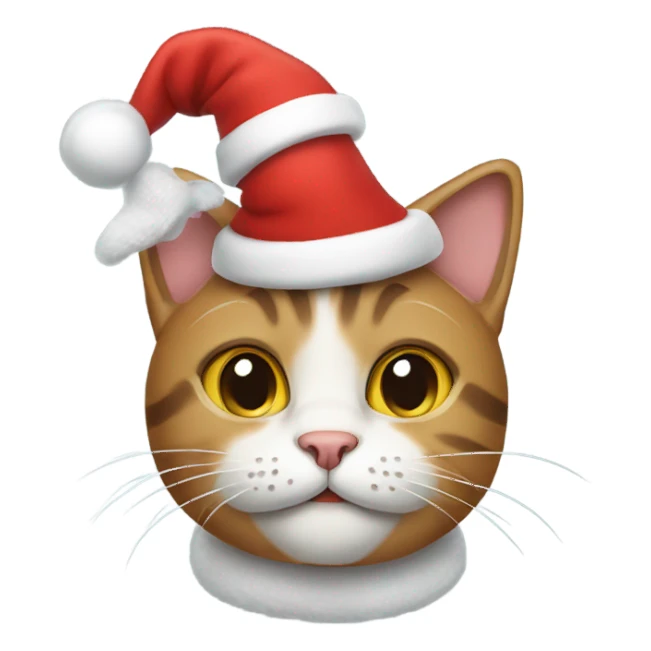 Cat wearing Christmas hat sticker