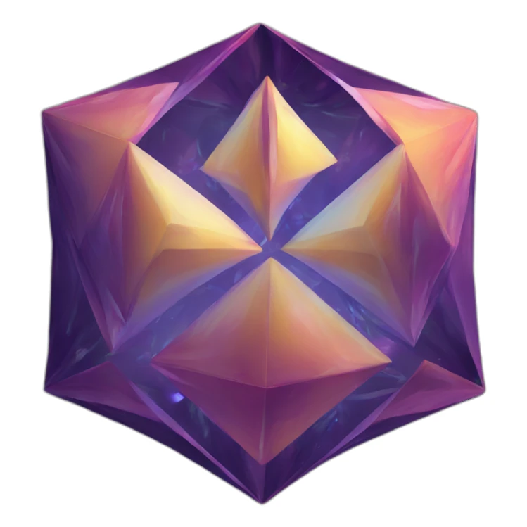 Digital flower In an octahedron sticker