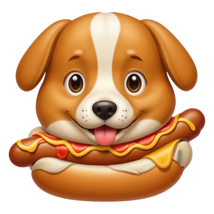 Dog eating hot dog sticker