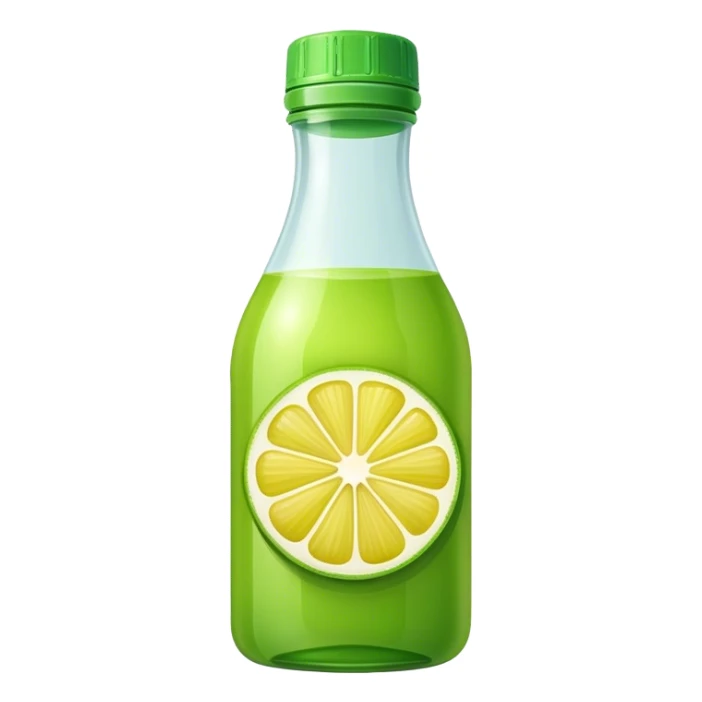 Green lemon juice bottle sticker