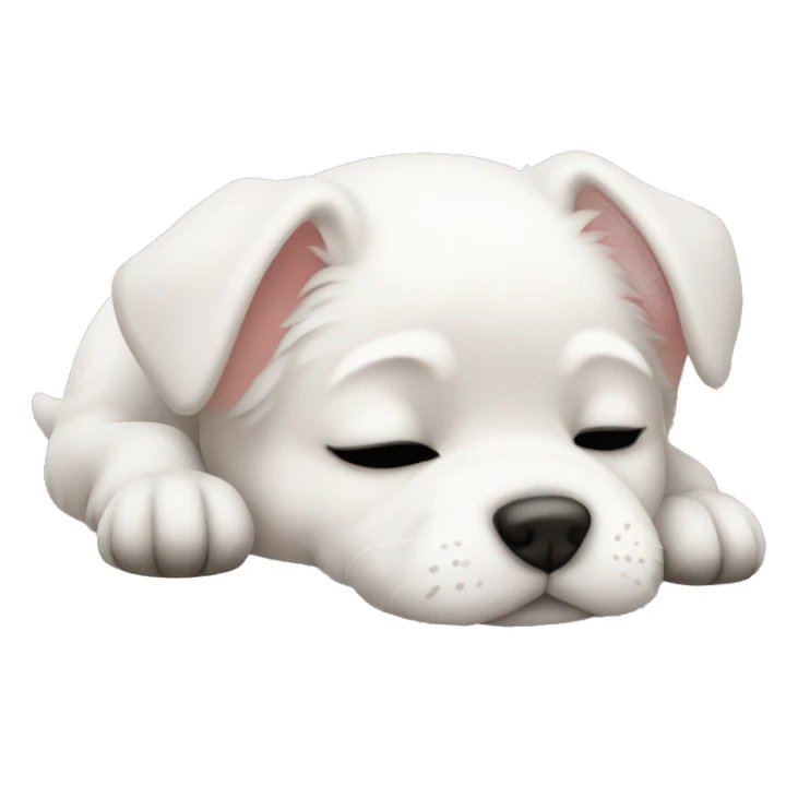 Sleeping beauty bed white puppy sticker