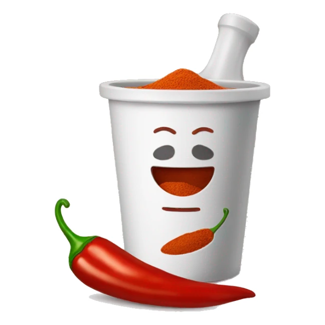 Chilli powder with cup sticker