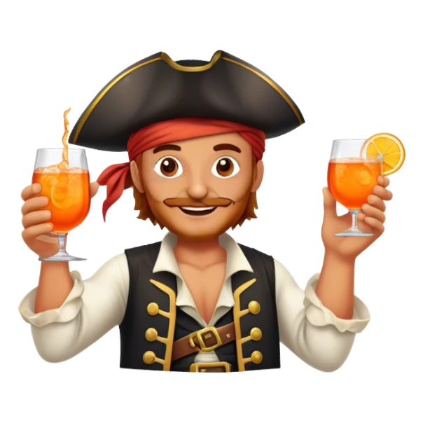 aperol spritz glass pirate celebrating sticker