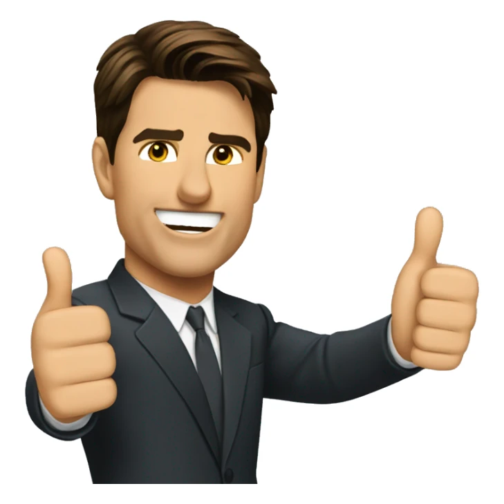 Tom cruise two thumbs up sticker