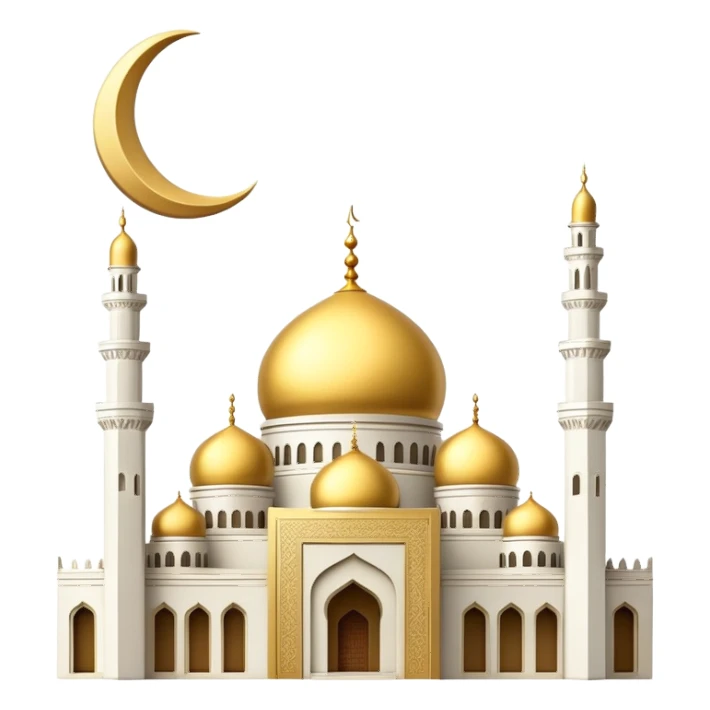 mosque with crescent moon sticker