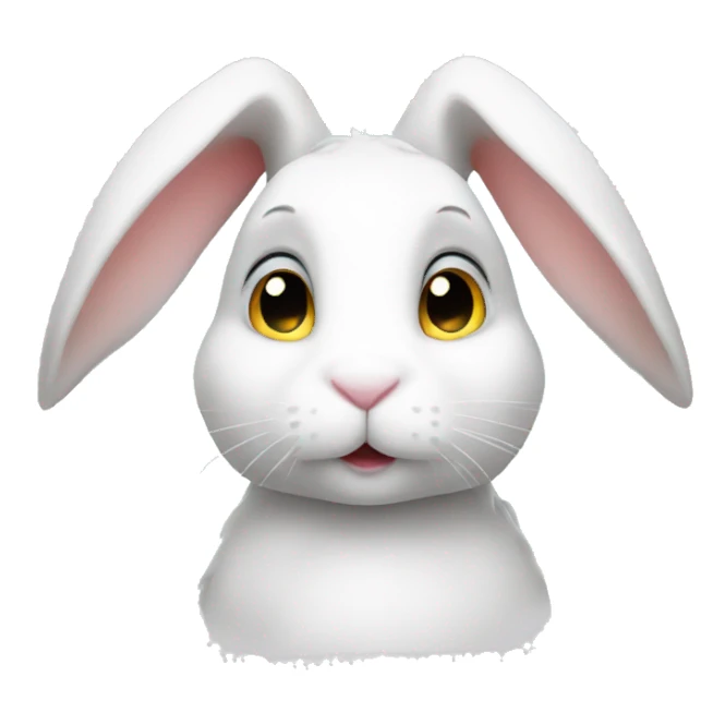 White bunny with halo  sticker