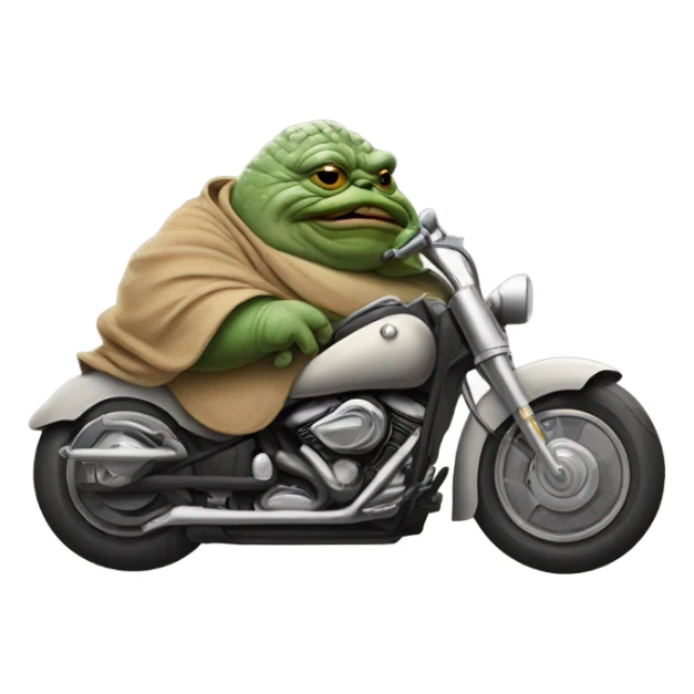 Jabba the hut on a motorcycle  sticker