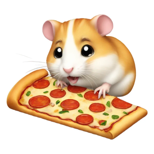 Hamster eating pizza sticker