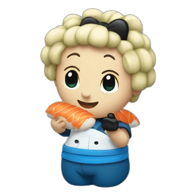 Un sushi bleu sur Mickey sticker