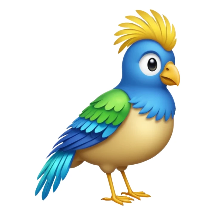 Crée un emoji de l'oiseau de la paille en queue sticker