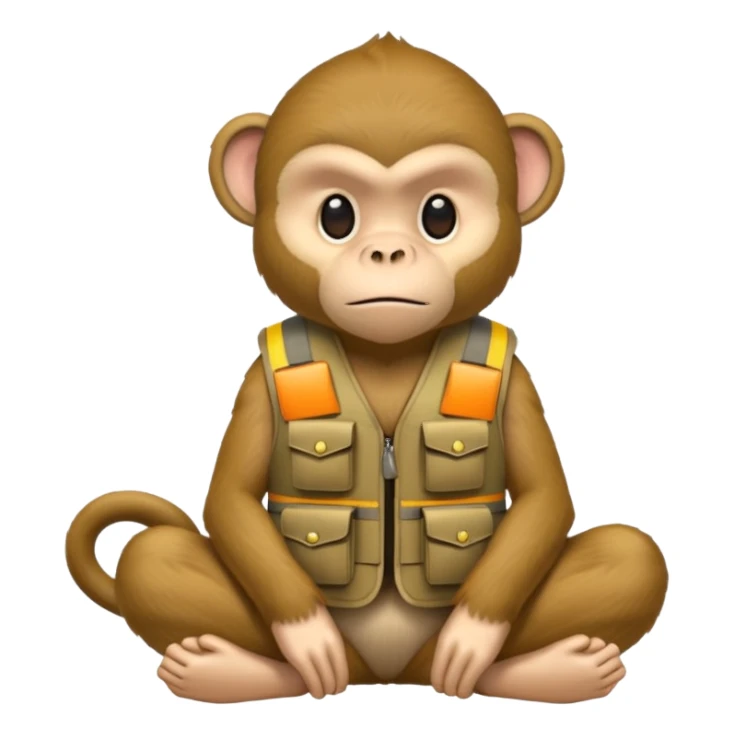 monkey wearing bullet proof sticker