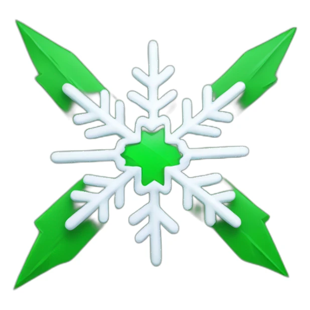 Snowflake with green arrow up sticker