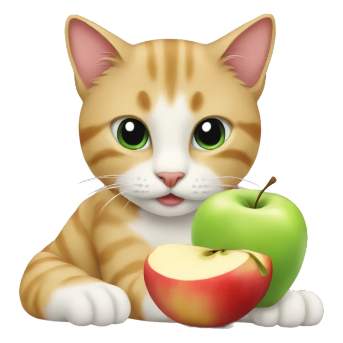 Cat eat Apple sticker