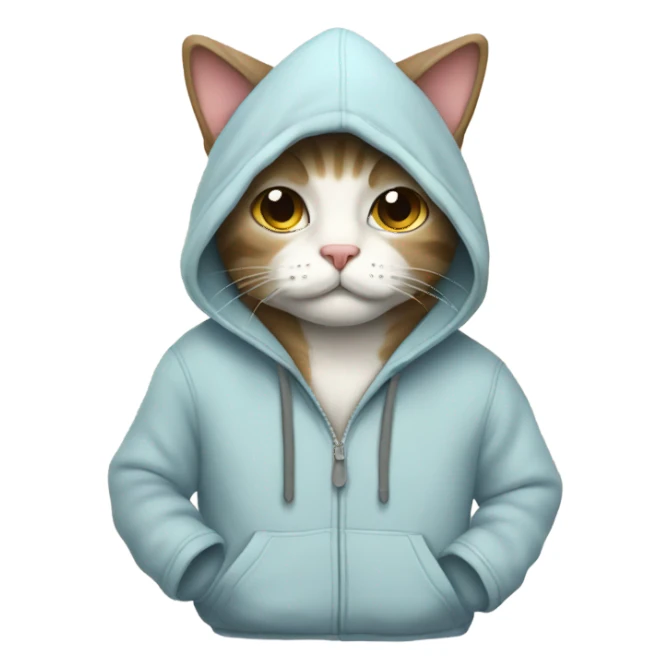 cat wearing a hoodie sticker