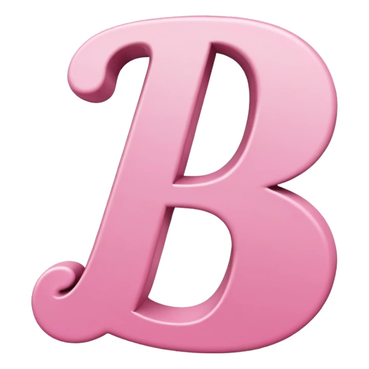 Pink, romantic, the letter “B” sticker