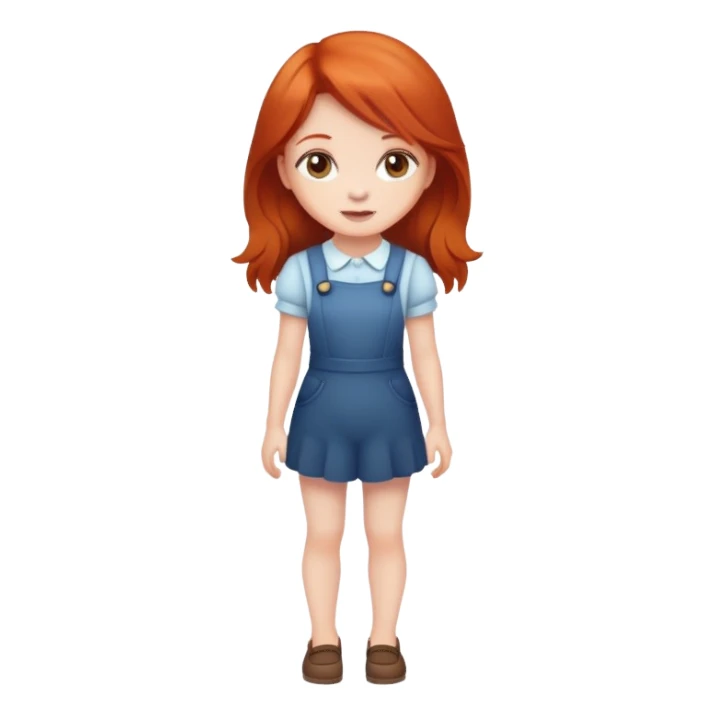Cute redhead girl full body sticker