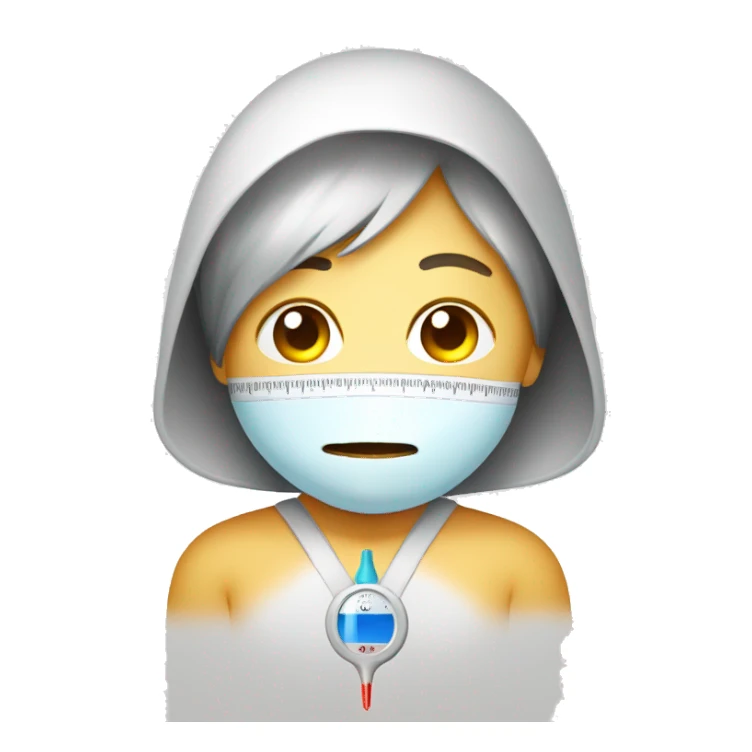 sick child, thermometer with high temperature sticker