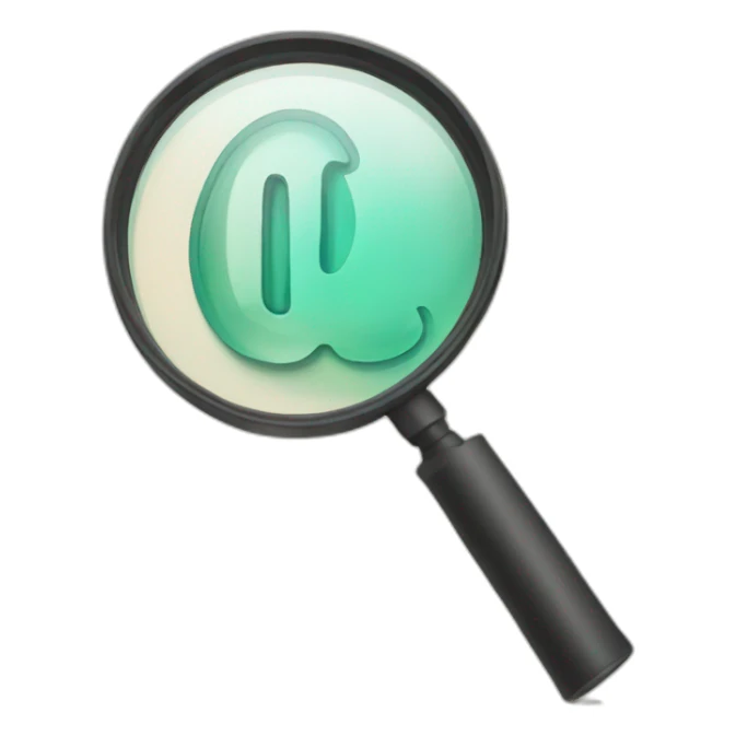 The letter W under a magnifier sticker