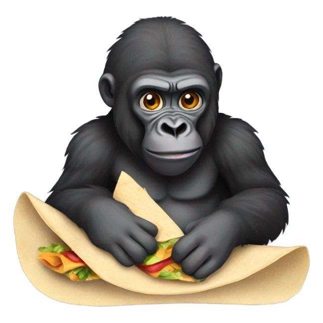 Gorilla eating a burrito  sticker