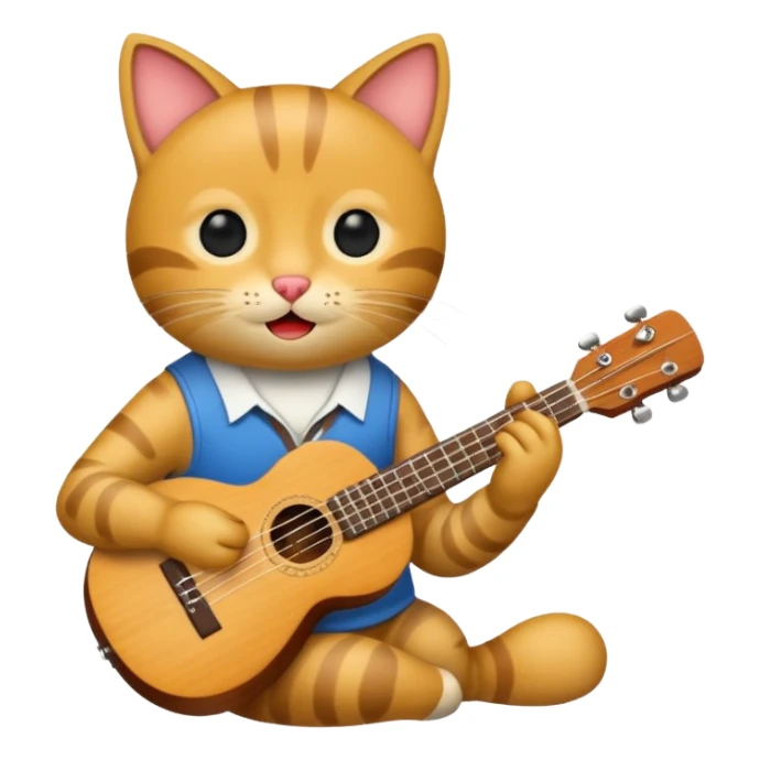 Chat playing the ukulele sticker