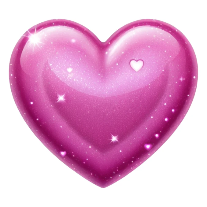 glitter pink heart sticker