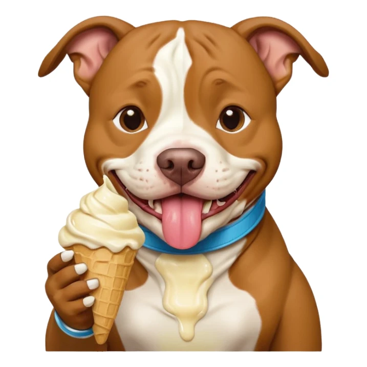 Pitbull eating ice cream sticker