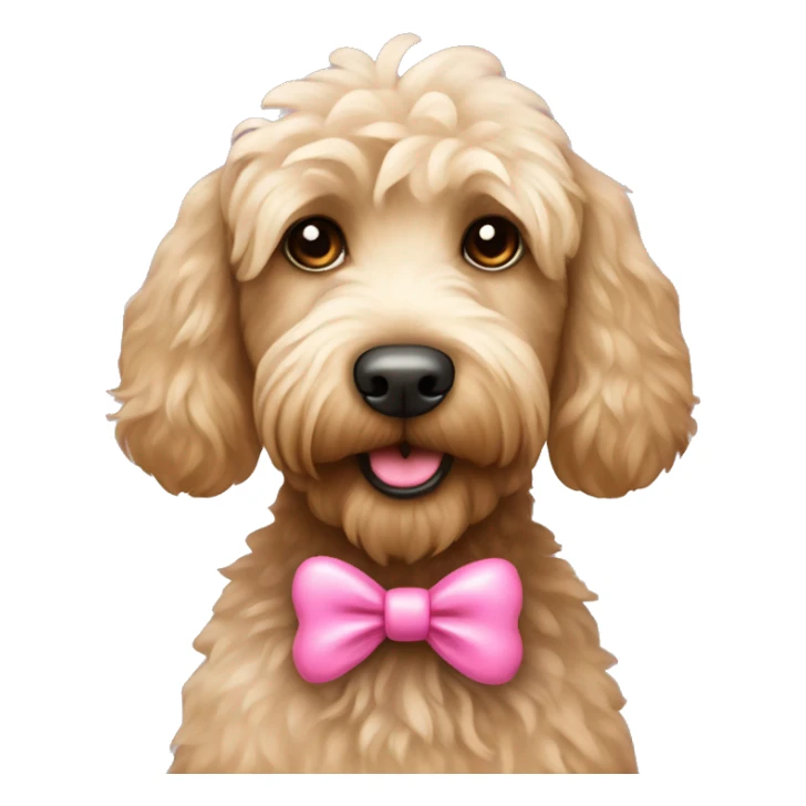 labradoodle with pink bow sticker