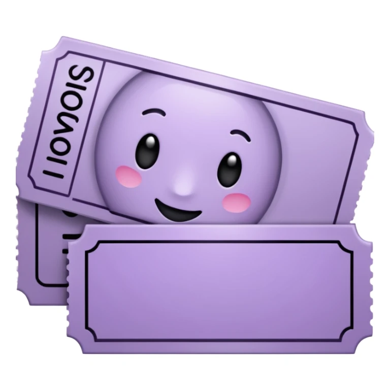 Pale Purple colored 1 Signed ticket  sticker