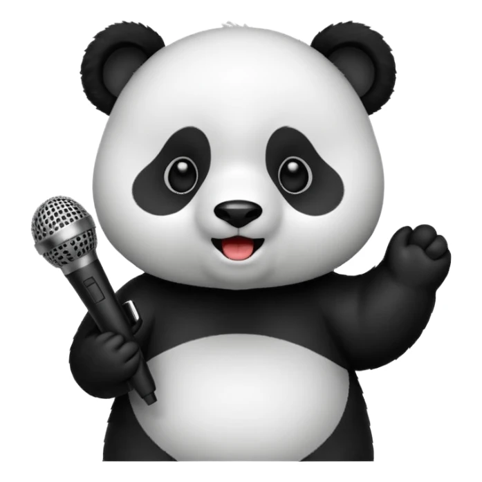 Panda singing with mic  sticker