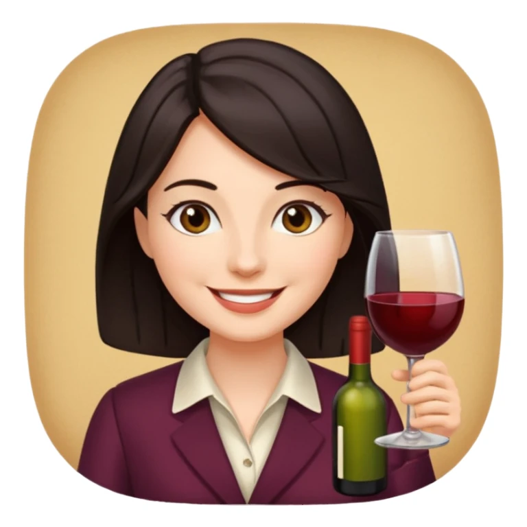 wine expert dark hair sticker