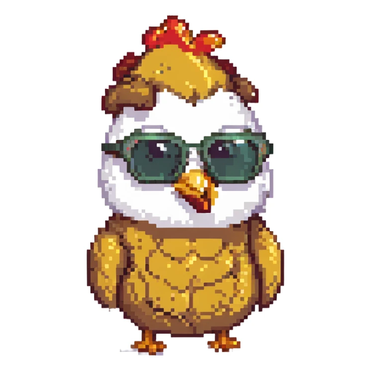 chicken nugget with sunglasses sticker