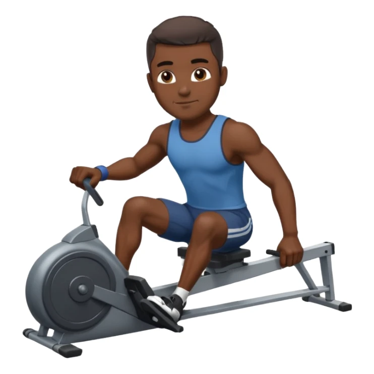 african american male on rowing machine sticker