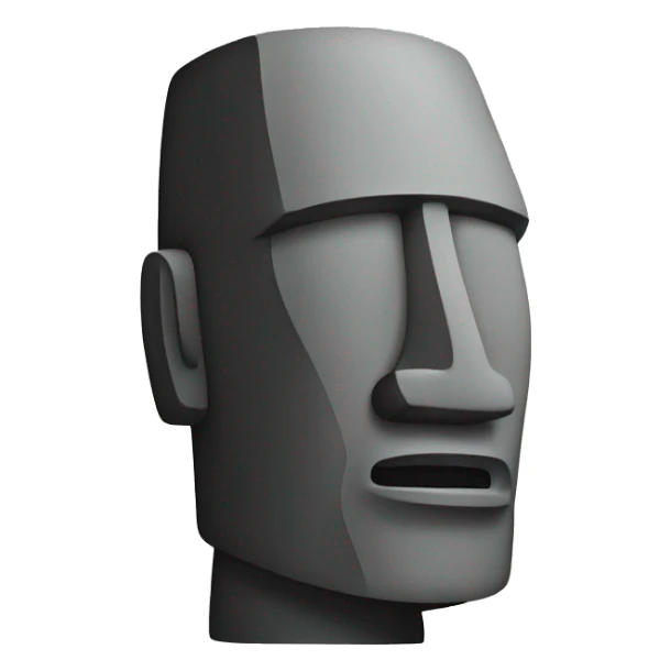 Moai emoji with his face facing right sticker