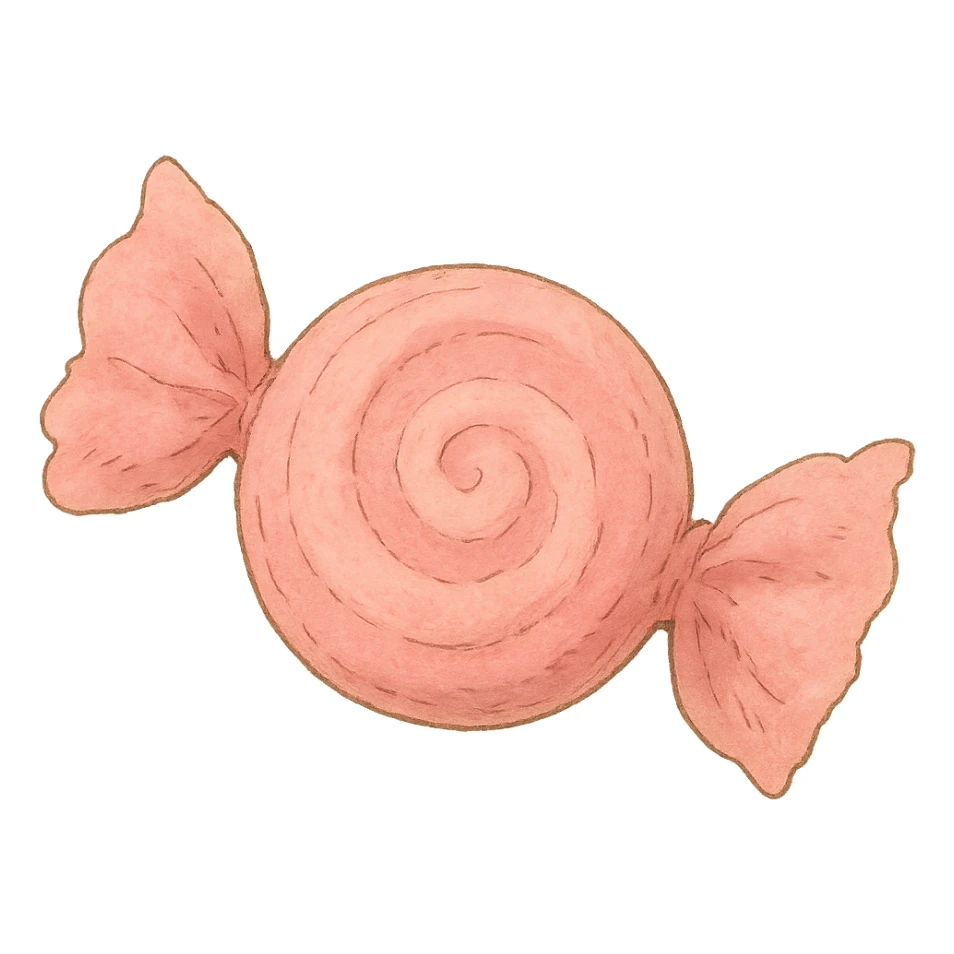 pink candy, soft and whimsical sticker