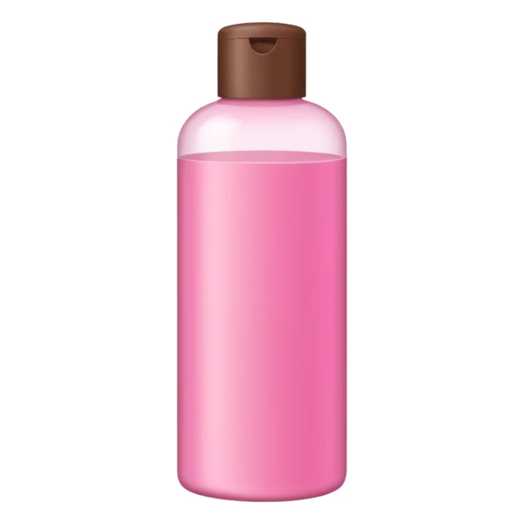 pink and brown shampoo bottle sticker