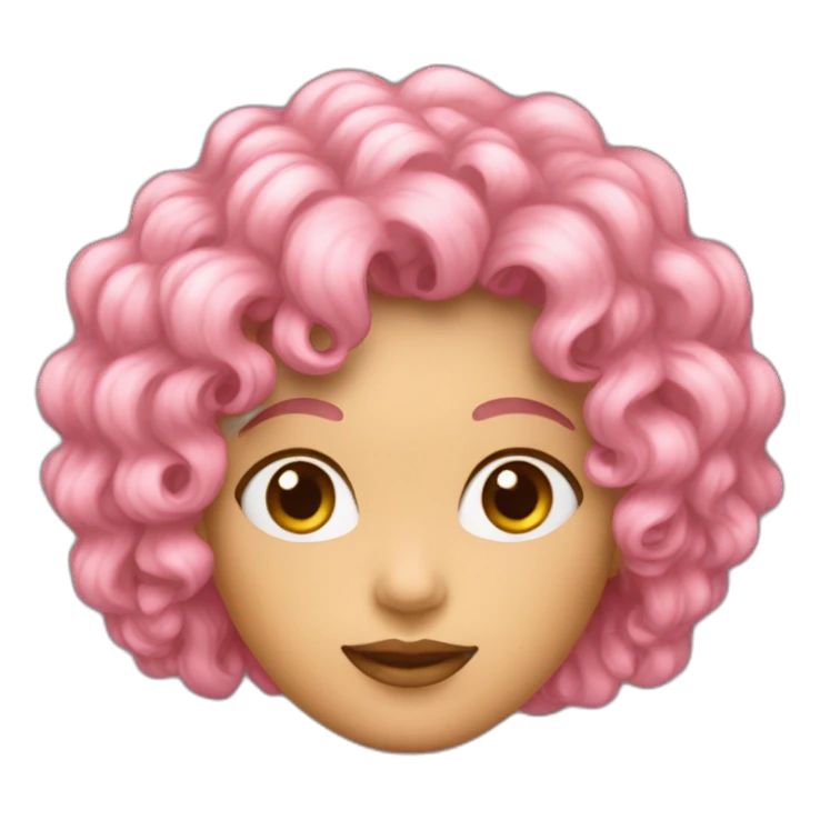 Femme cheveux bouclés rose  sticker