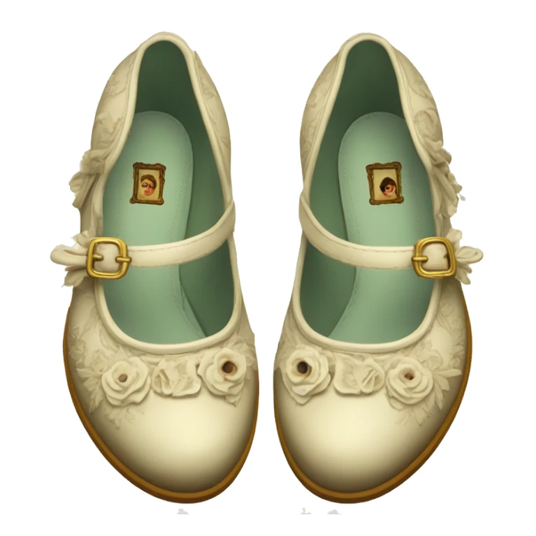 vintage rococo mary jane shoes sticker