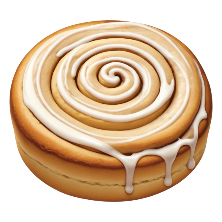 a cinnamon roll single layer cookie with only 2 swirls and full glaze sticker