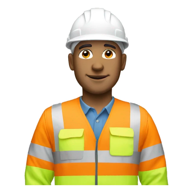 White Engineer with all white hat and orange hivis sticker